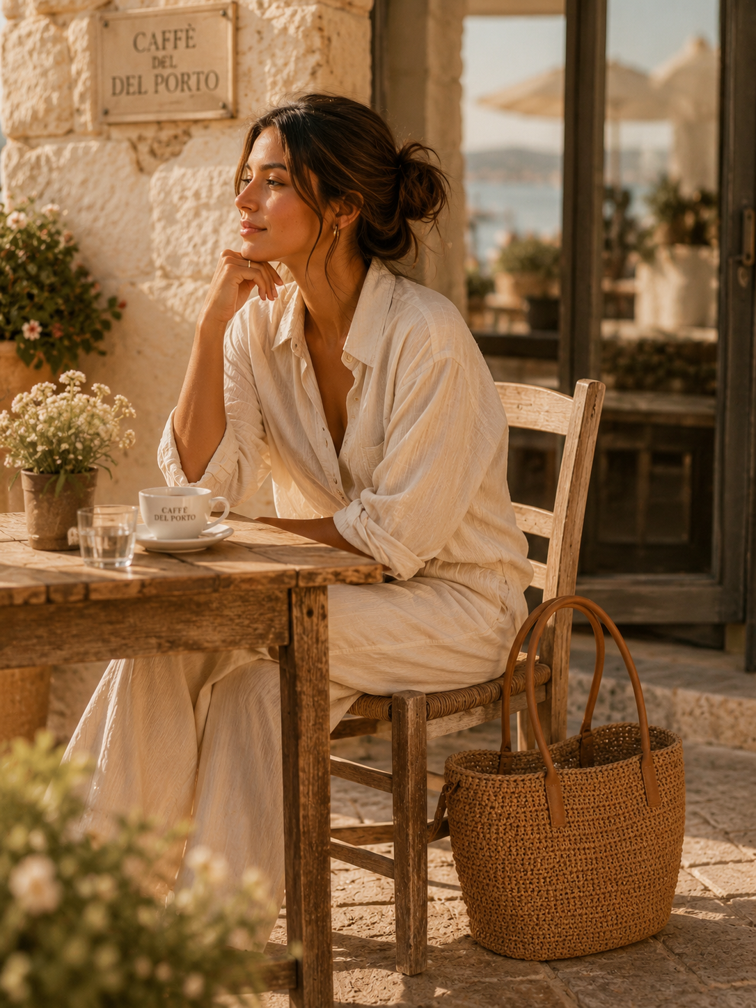 Woven Straw Shoulder Bag