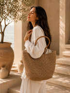 Woven Straw Shoulder Bag