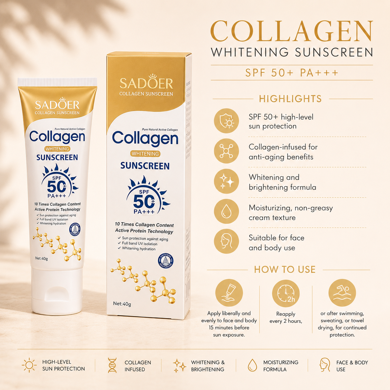 SPF 50+ Collagen Sunscreen