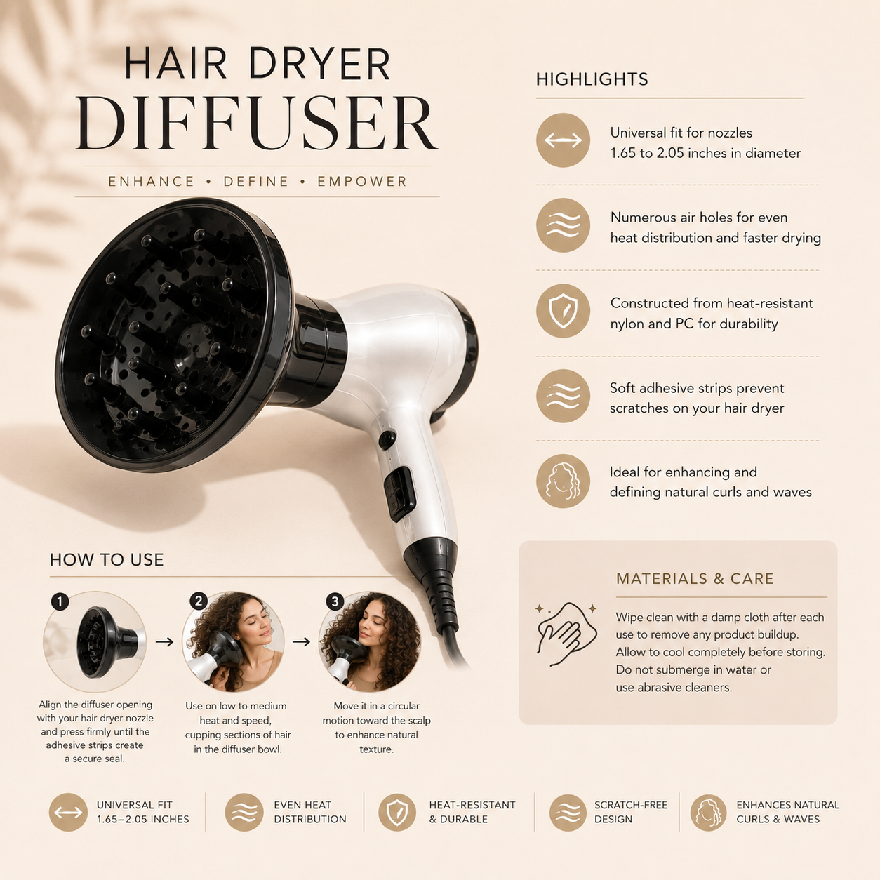 Universal Hair Dryer Diffuser