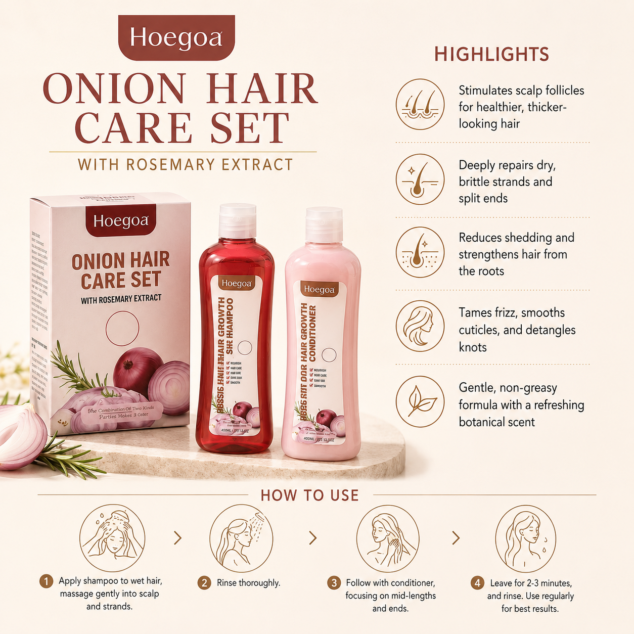 Rosemary & Onion Hair Care Set